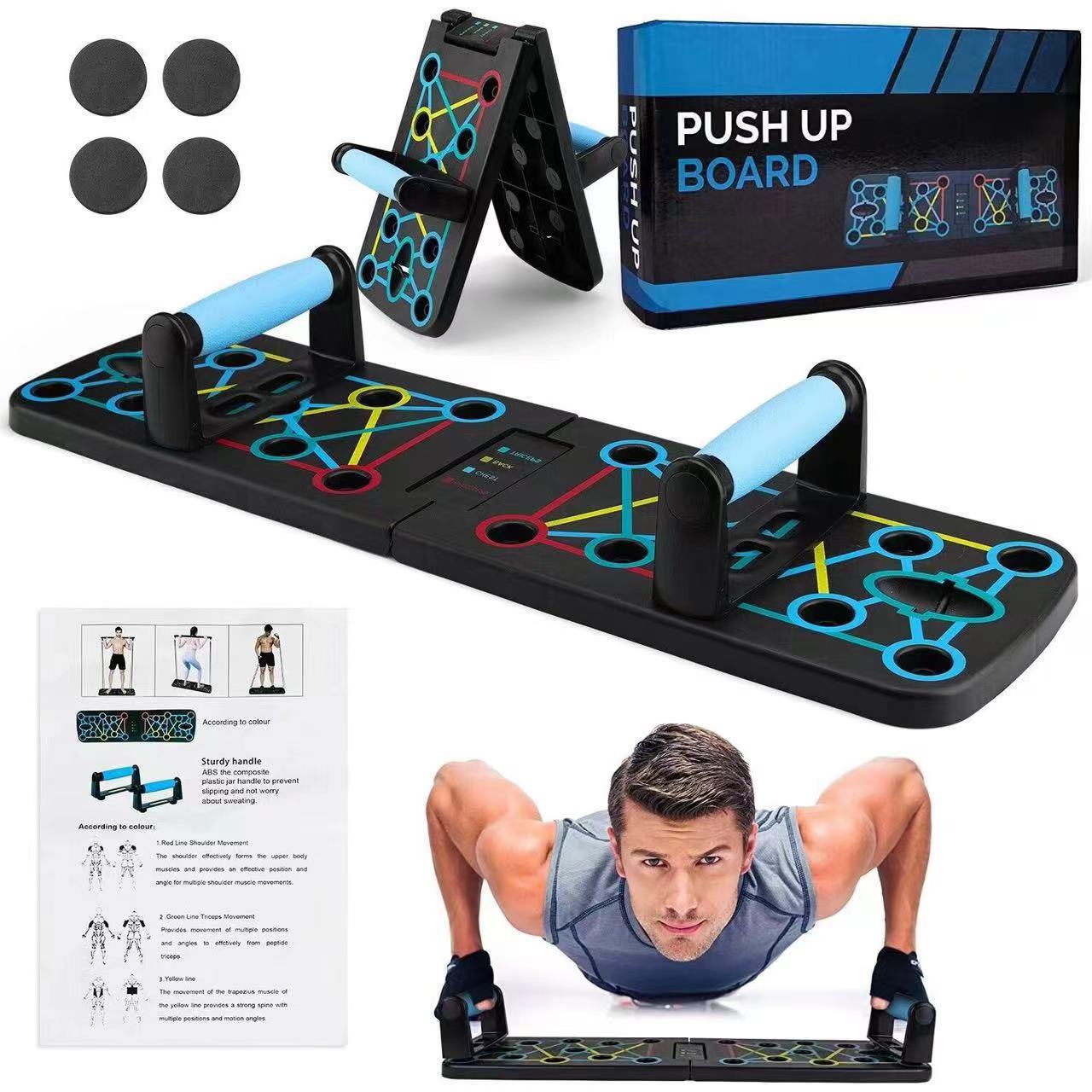 Push Up Board Foldable Multi Function - Conjunto de placa push-up multifuncional portátil