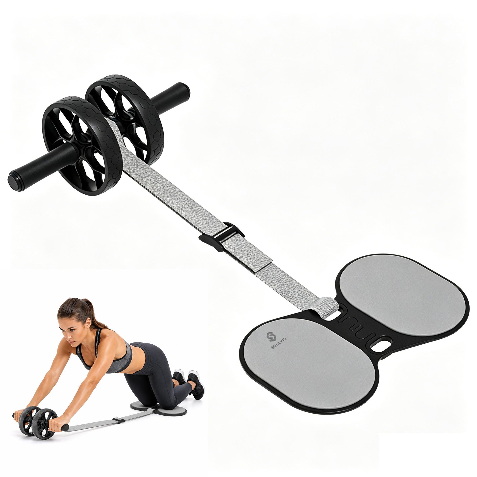 Ab Roller Wheel With Elbow Support - Rolo Abdominal de Rodas Duplas com