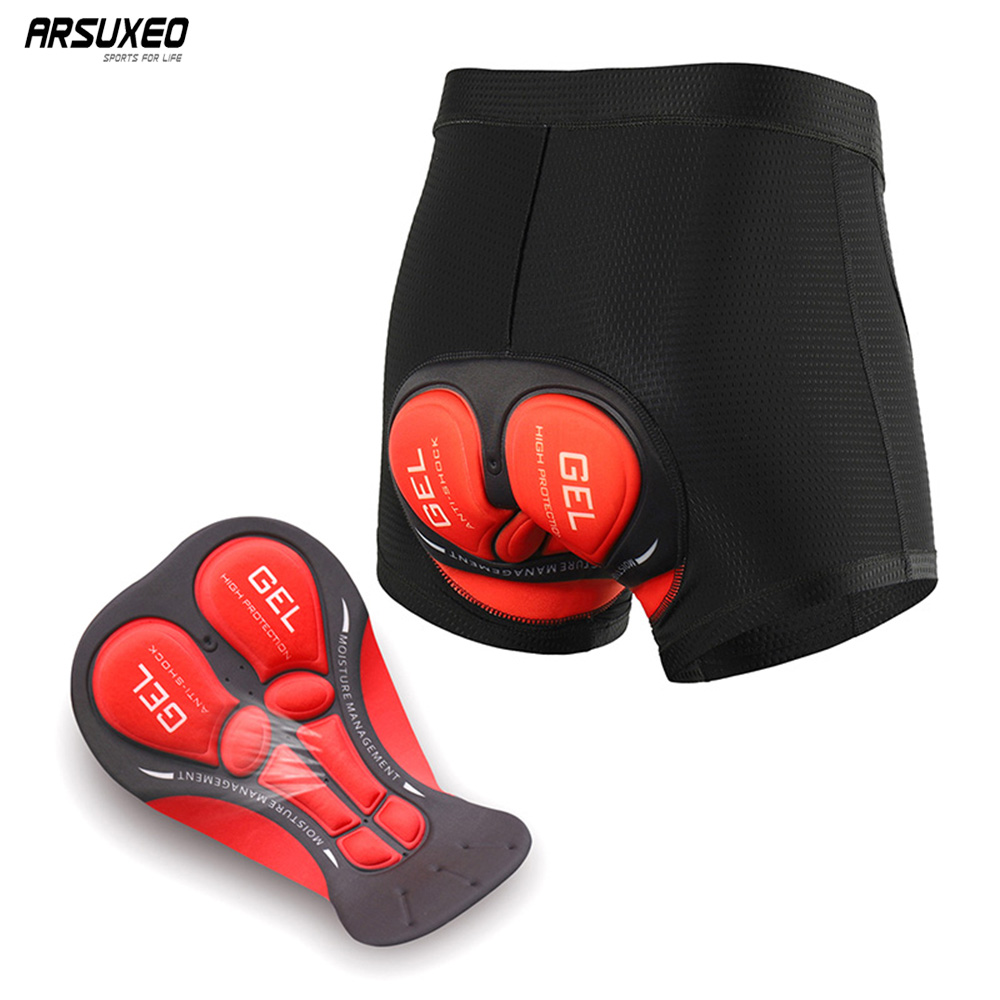 Padded Cycling Shorts 5D Gel - Arsuxeo calções de ciclismo masculino roupa