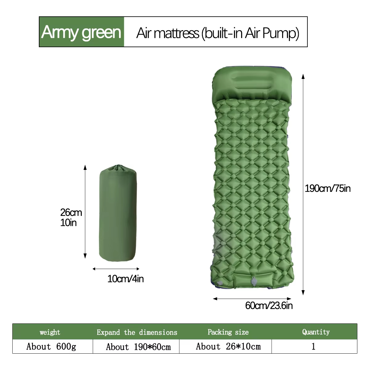 190*60cm acampamento ao ar liv - Hiking avaliação e preço