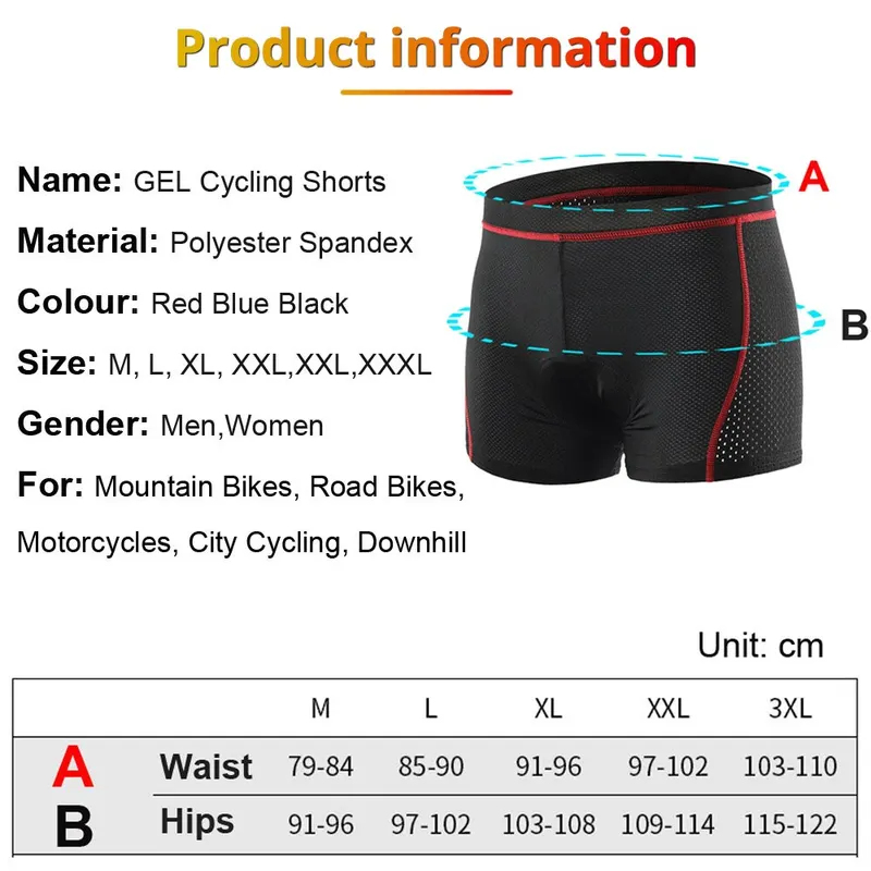 Shorts de Ciclismo Masculinos  - Padded Cycling Shorts 5D Gel avaliação e preço