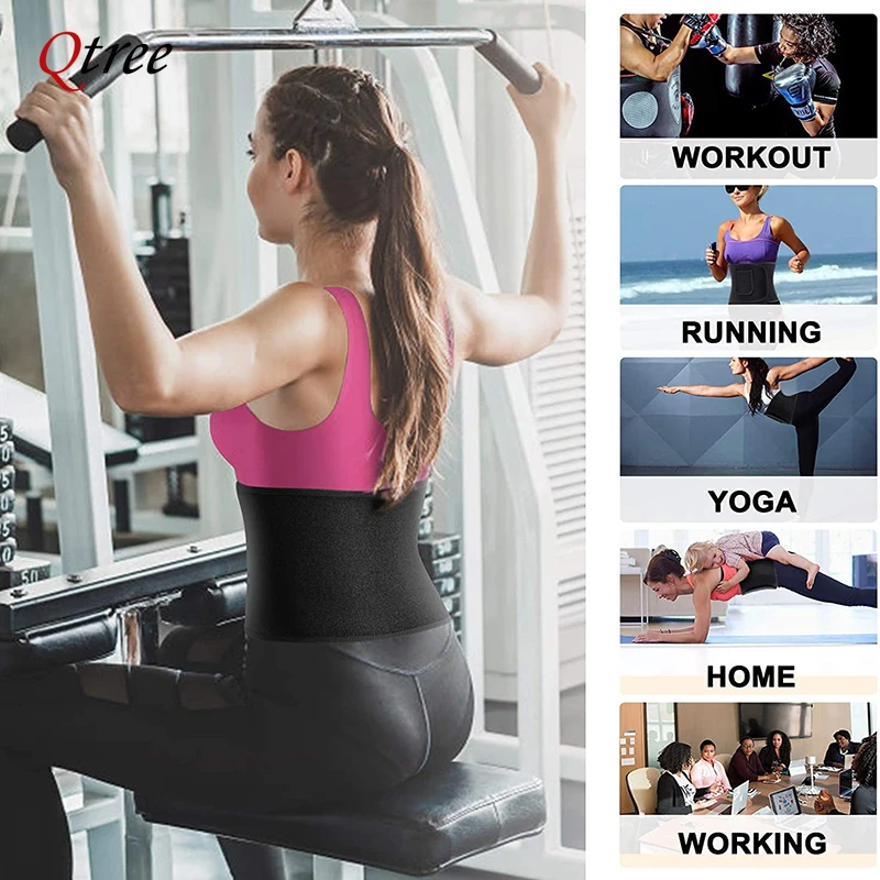 Qtree cintura cincher corpo sh - Sweat Waist Trainer Belt Neoprene avaliação e preço