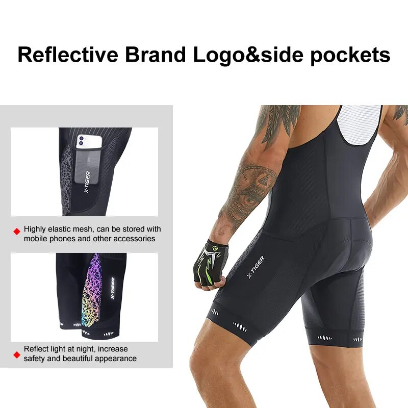 Respirável Ciclismo Bib Shorts - Padded Cycling Shorts 5D Gel avaliação e preço