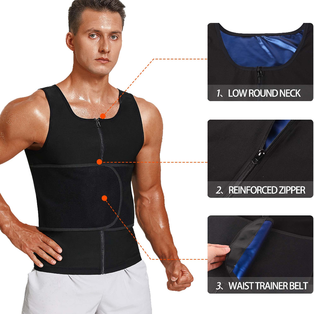 Colete Modelador Masculino com - Sweat Waist Trainer Belt Neoprene avaliação e preço