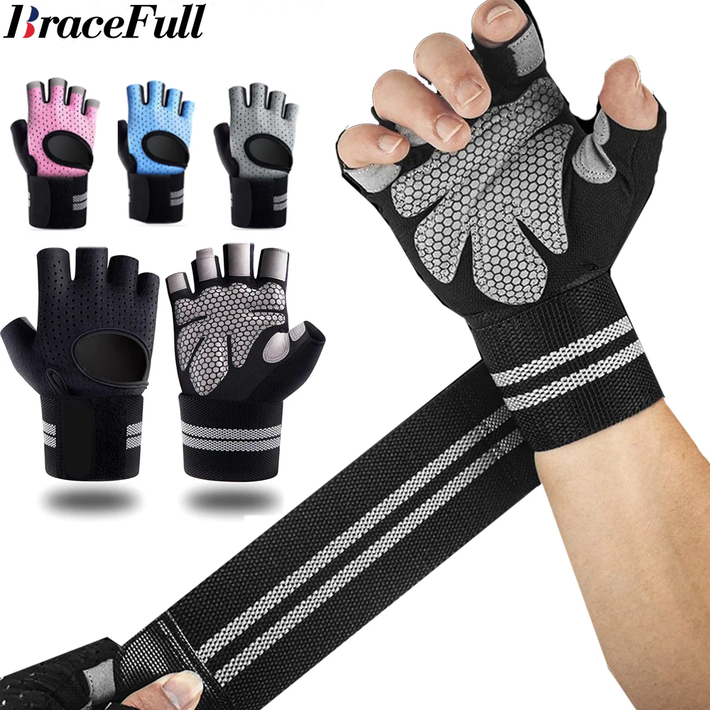 Luvas de ginástica meio dedo c - Wrist Wraps Weightlifting Support avaliação e preço