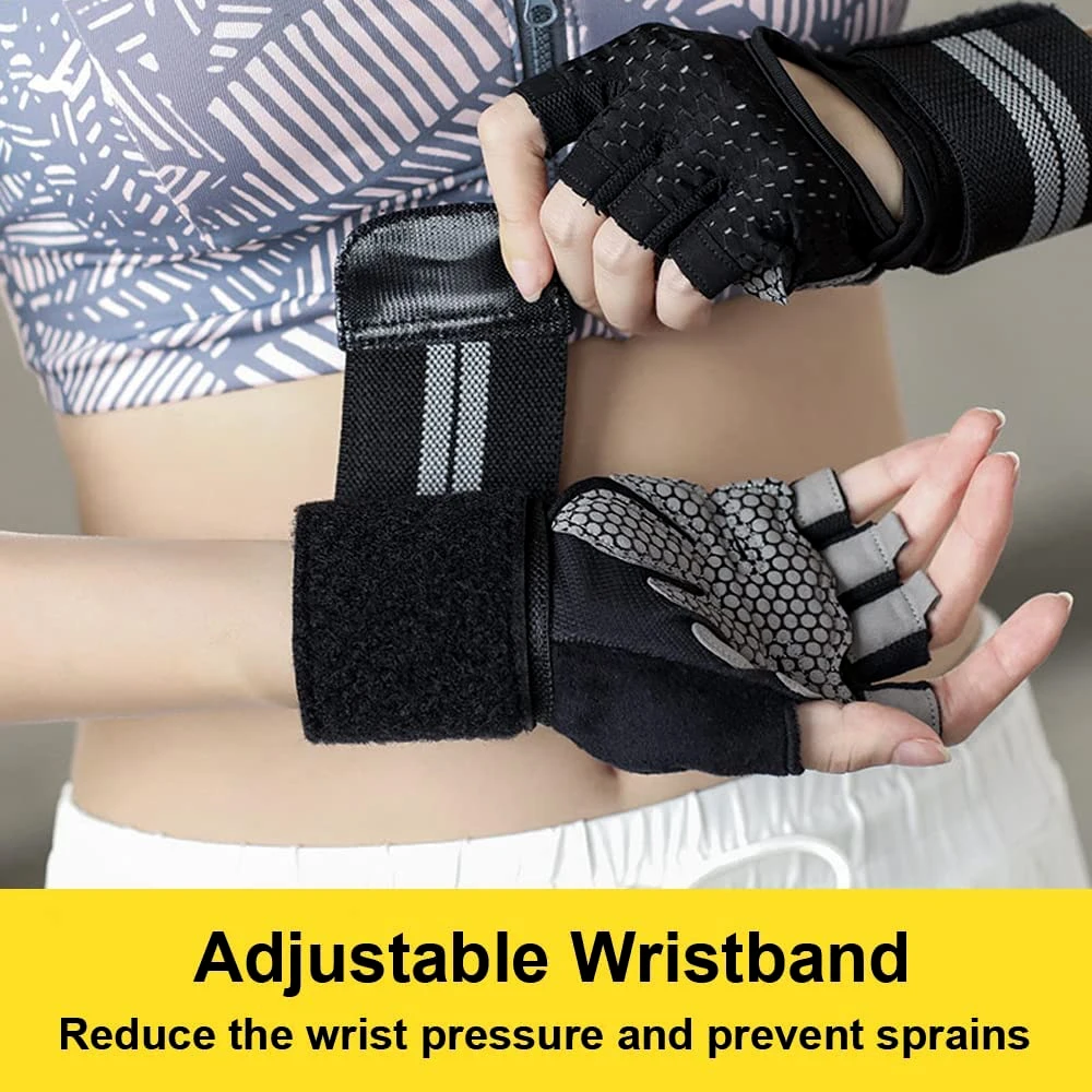 Luvas de ginástica meio dedo c - Wrist Wraps Weightlifting Support avaliação e preço