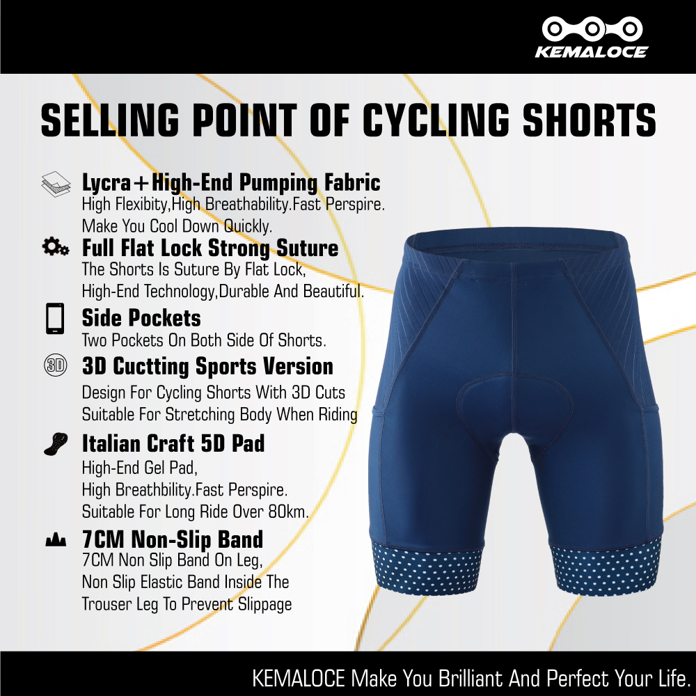 KEMALOCE-Shorts de ciclismo ma - Padded Cycling Shorts 5D Gel avaliação e preço