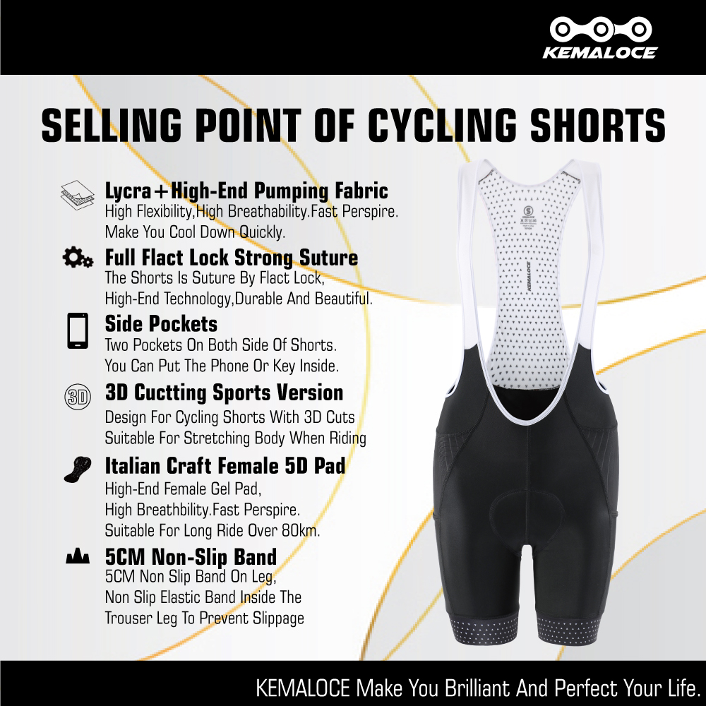 KEMALOCE-shorts de ciclismo pa - Padded Cycling Shorts 5D Gel avaliação e preço