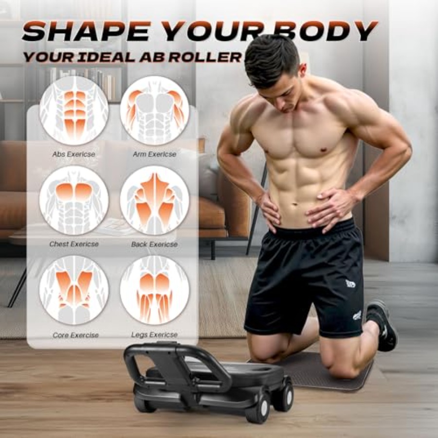 Roda Abdominal para treino de  - Ab Roller Wheel With Elbow Support avaliação e preço